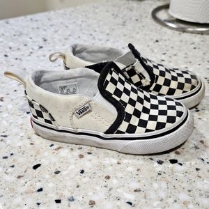 Used baby/toddler vans checker shoes slip on